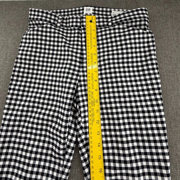 GAP Signature Skinny Ankle Pants Navy & White Plaid Size 8 Mid Rise Viscose Blen - Picture 10 of 15